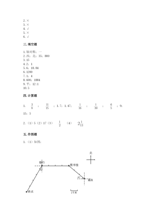 2022六年级上册数学期末测试卷（有一套）word版.docx