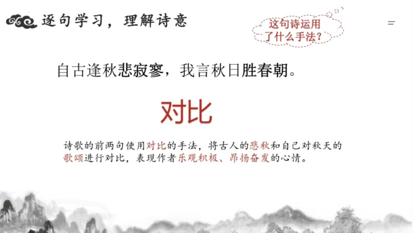 统编版语文七年级上册第六单元课外古诗词诵读《秋词（其一）》课件