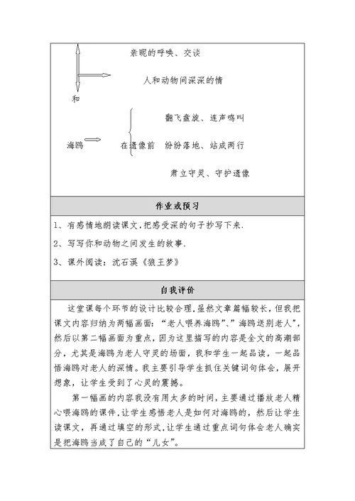 《老人与海鸥》教学设计