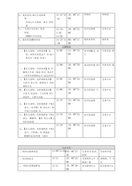 校庆晚会节目单