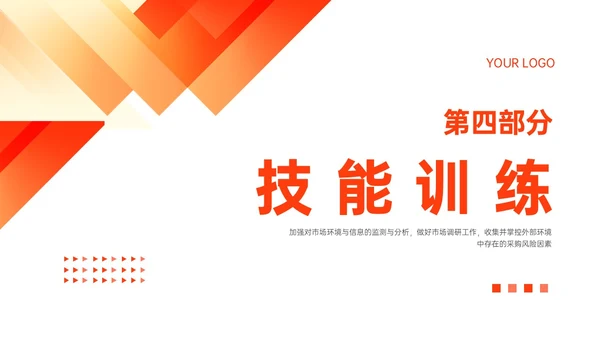 橙红色简约形状采购风险控制培训PPT课件