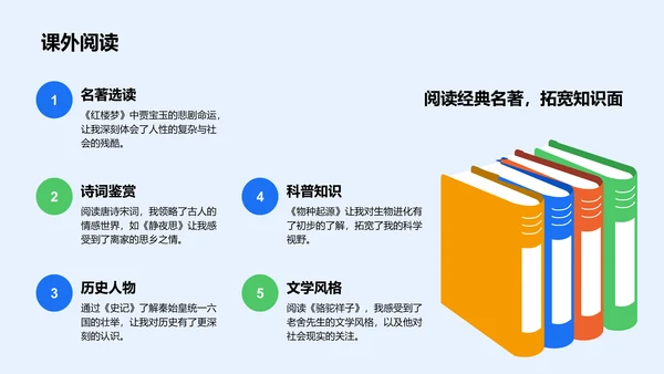 蓝色卡通风暑假生活成长记录PPT模板
