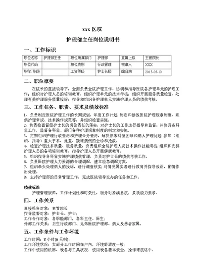 护理人员岗位说明书[34页]