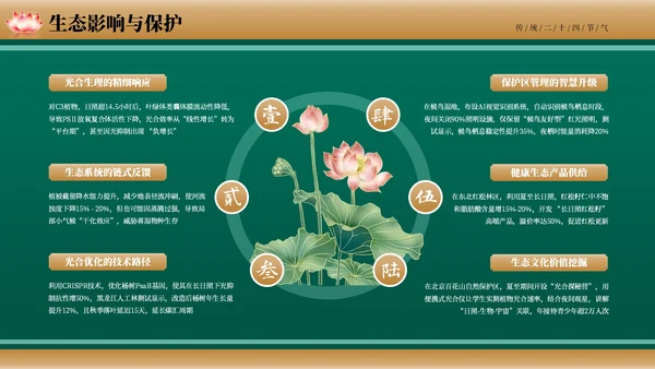 绿色古风二十四节气夏至节气介绍PPT模板