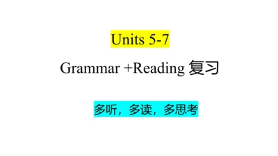 2024-2025年九年级英语units 5-7grammar+ reading 复习课件
