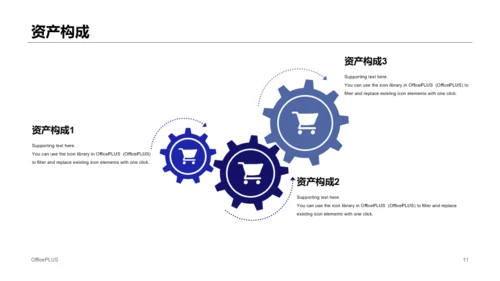 蓝色商务工作总结研究报告PPT案例