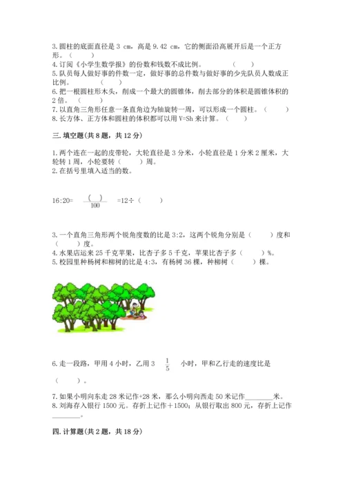 小学数学毕业测试卷带答案（达标题）.docx