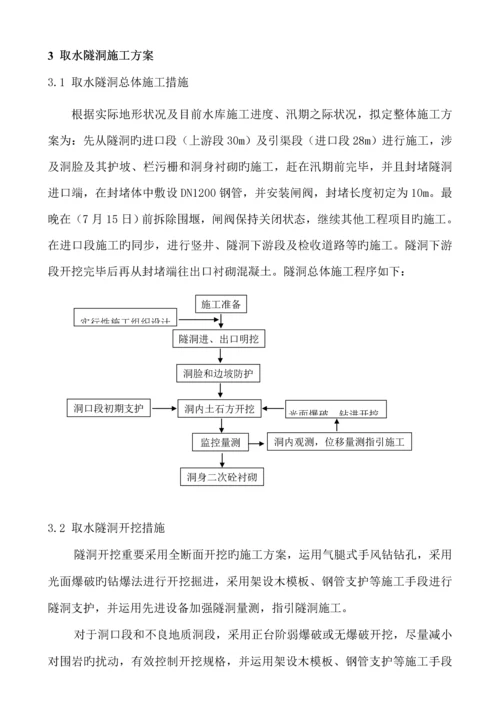 关键工程引水隧洞关键工程综合施工专题方案.docx