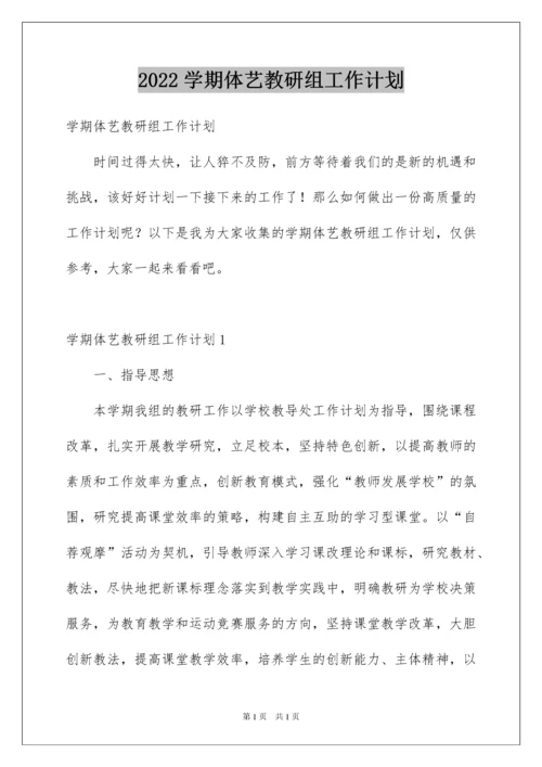 2022学期体艺教研组工作计划.docx