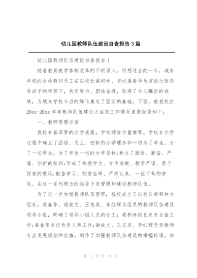 幼儿园教师队伍建设自查报告3篇.docx