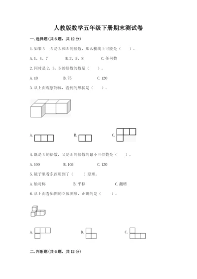人教版数学五年级下册期末测试卷精品【模拟题】.docx