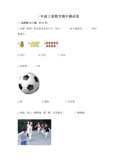一年级上册数学期中测试卷（典优）word版.docx
