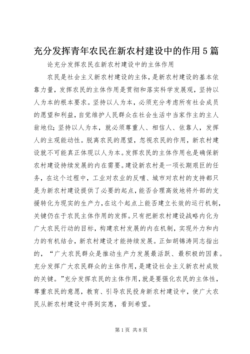 充分发挥青年农民在新农村建设中的作用5篇 (4).docx