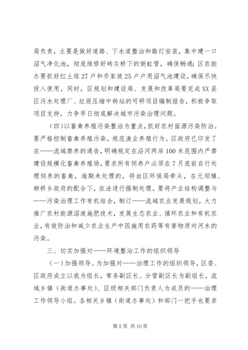 区长在小流域水环境综合治理工作会上的讲话.docx