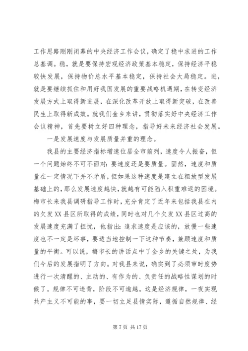 关于经济主题务虚会发言.docx