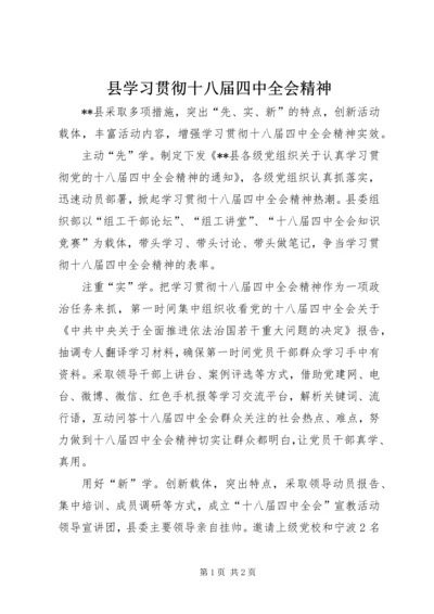 县学习贯彻十八届四中全会精神.docx