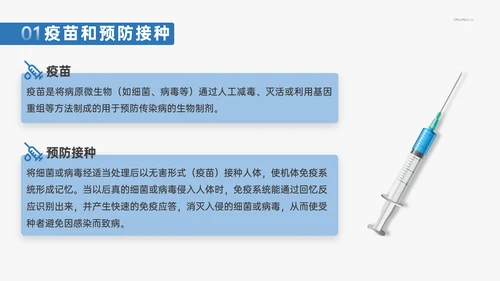 计划免疫科疫苗接种打针注射常识介绍PPT模板