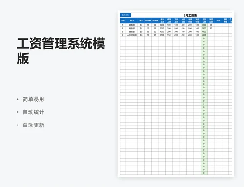 工资管理系统模版