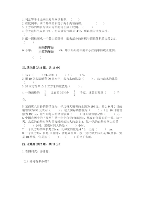 忻城县六年级下册数学期末测试卷及参考答案一套.docx