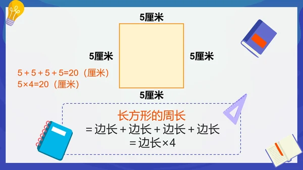 人教版数学三年级长方形和正方形的周长课件PPT模板