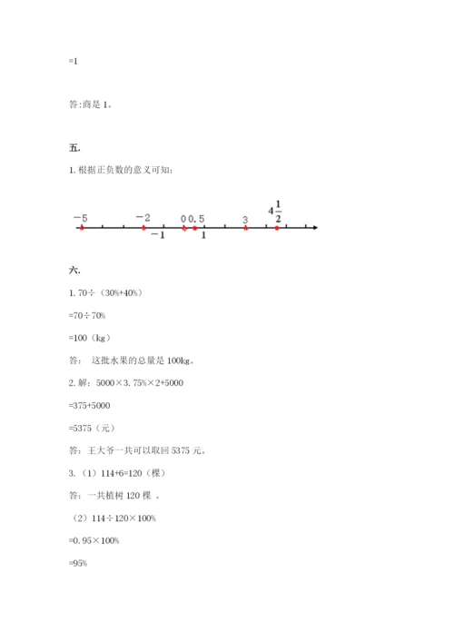 苏教版数学六年级下册试题期末模拟检测卷含答案【培优a卷】.docx