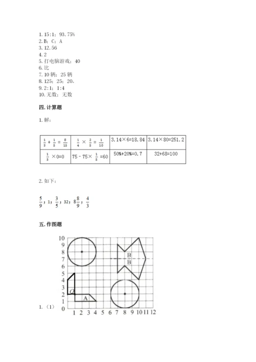 2022年人教版六年级上册数学期末测试卷及参考答案【轻巧夺冠】.docx