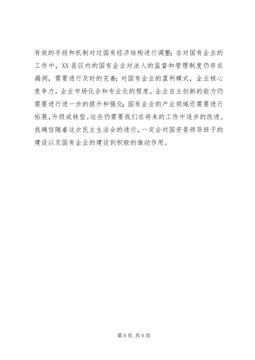 国资委民主生活会工作报告.docx