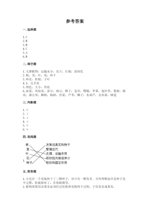 教科版科学四年级下册第一单元《植物的生长变化》测试卷【各地真题】.docx