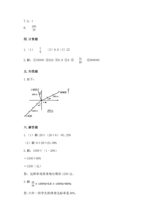 小学六年级上册数学期末测试卷附参考答案（b卷）.docx