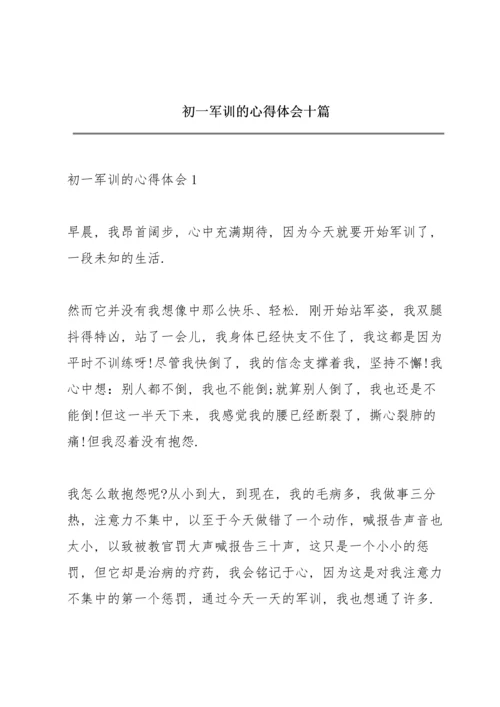 初一军训的心得体会十篇.docx