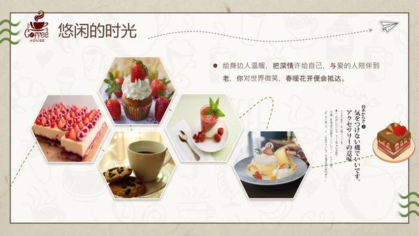 休闲咖啡厅下午茶时光通用PPT模板