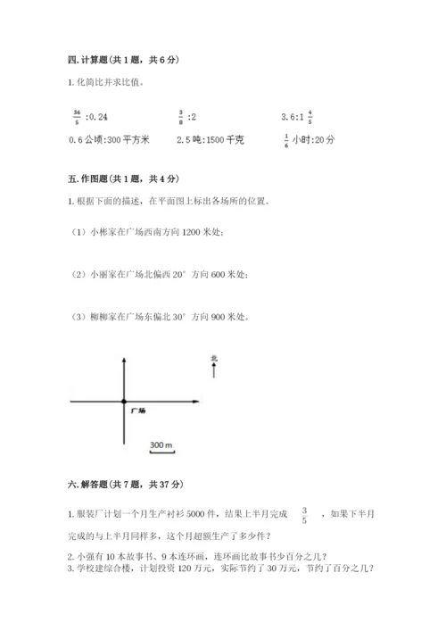 小学数学六年级上册期末考试试卷附答案【实用】.docx