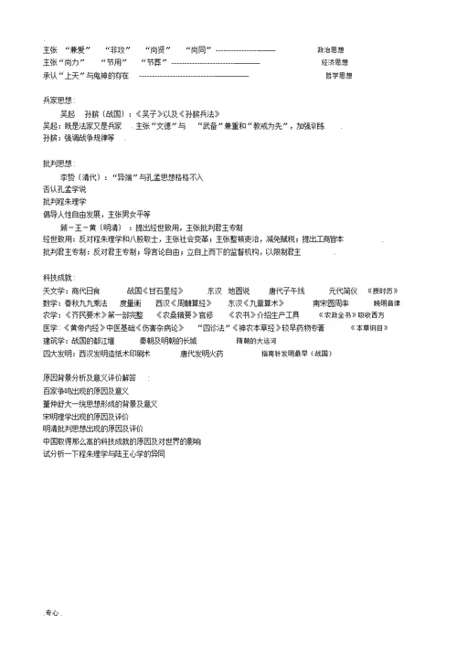 高中历史综合学习第一单元中国古代思想宝库岳麓版必修3