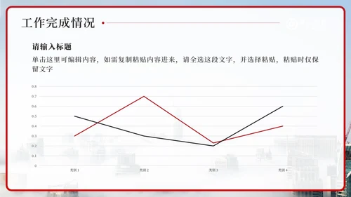 红色中国银行工作汇报PPT模板