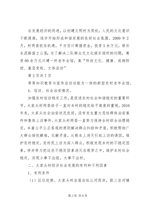 太家头村经济社会发展调研报告.docx