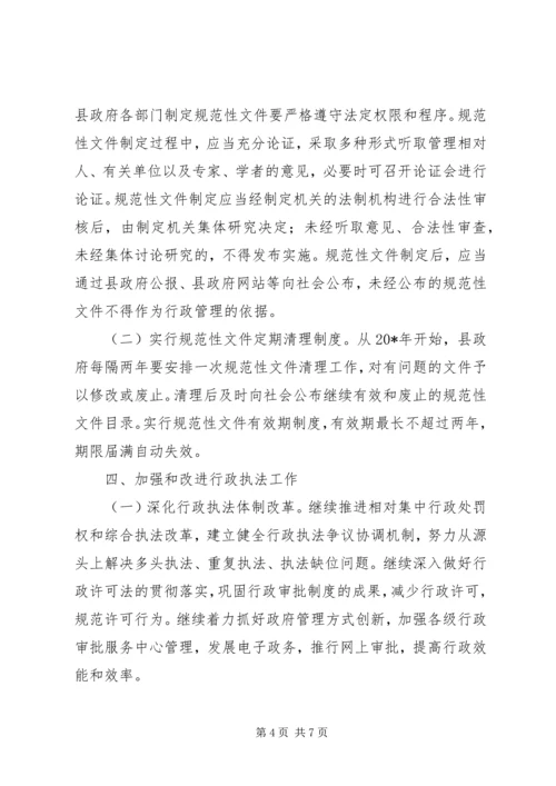 依法行政有关问题的意见.docx