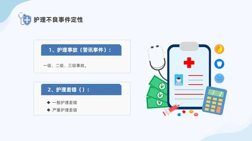 蓝色商务简约插画风医疗护理不良事件报告制度ppt