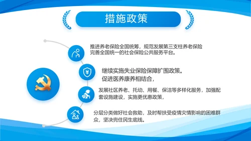 蓝色简约党支部工作专题动态PPT