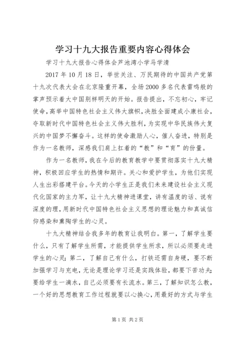 学习十九大报告重要内容心得体会 (2).docx