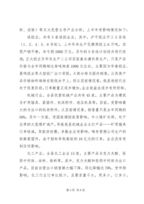 县民营企业在金融危机环境下的调研报告_1.docx