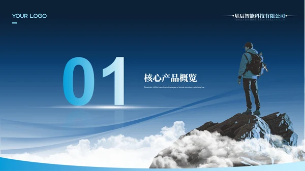 蓝色商务风年终商业合作介绍汇报ppt模板