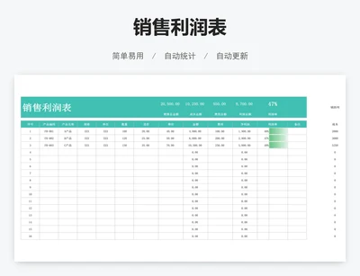 销售利润表