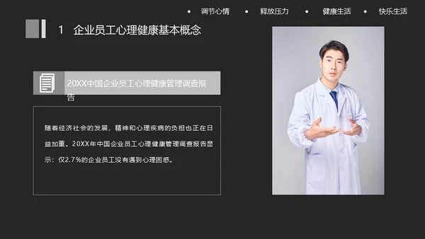 关注员工心理健康人文关怀通用PPT模板