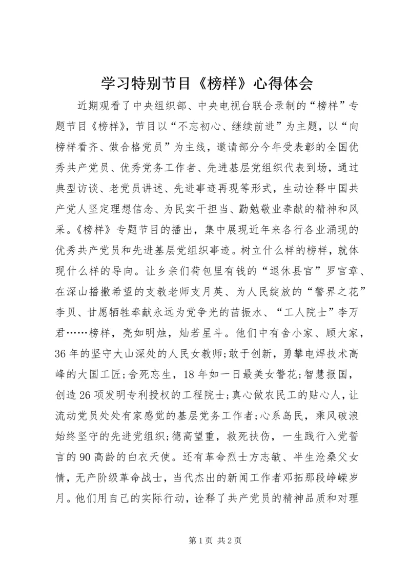 学习特别节目《榜样》心得体会.docx