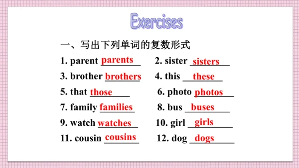Unit 2 This is my sister 单元复习课件