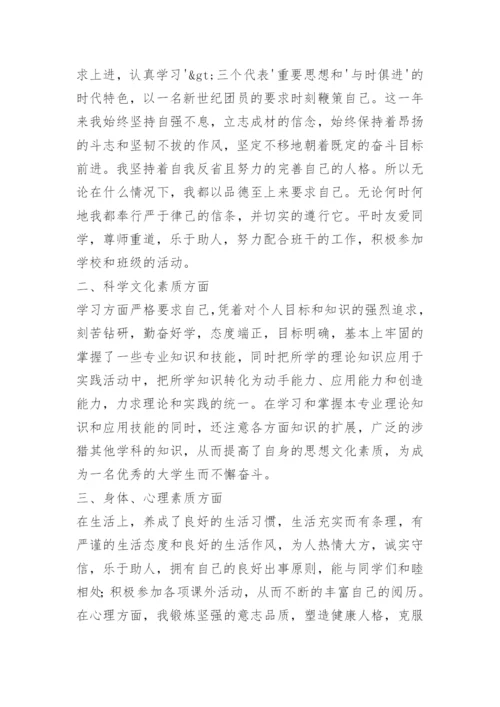 政治思想品德自我评价.docx