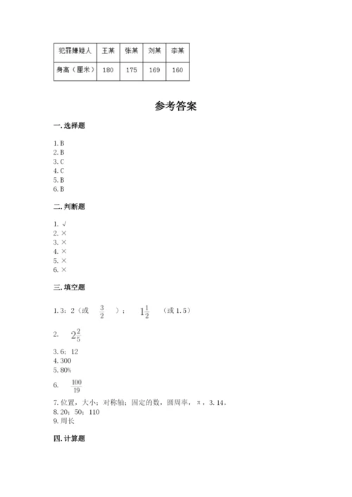 小学数学六年级上册期末考试试卷必考题.docx