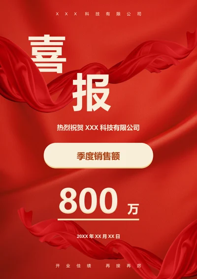 喜庆风喜报海报