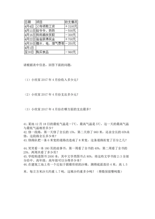 六年级小升初数学解决问题50道附答案（突破训练）.docx