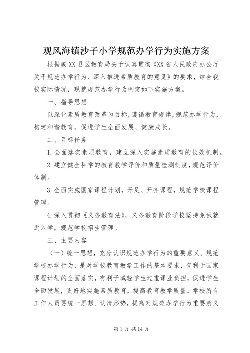 观风海镇沙子小学规范办学行为实施方案.docx